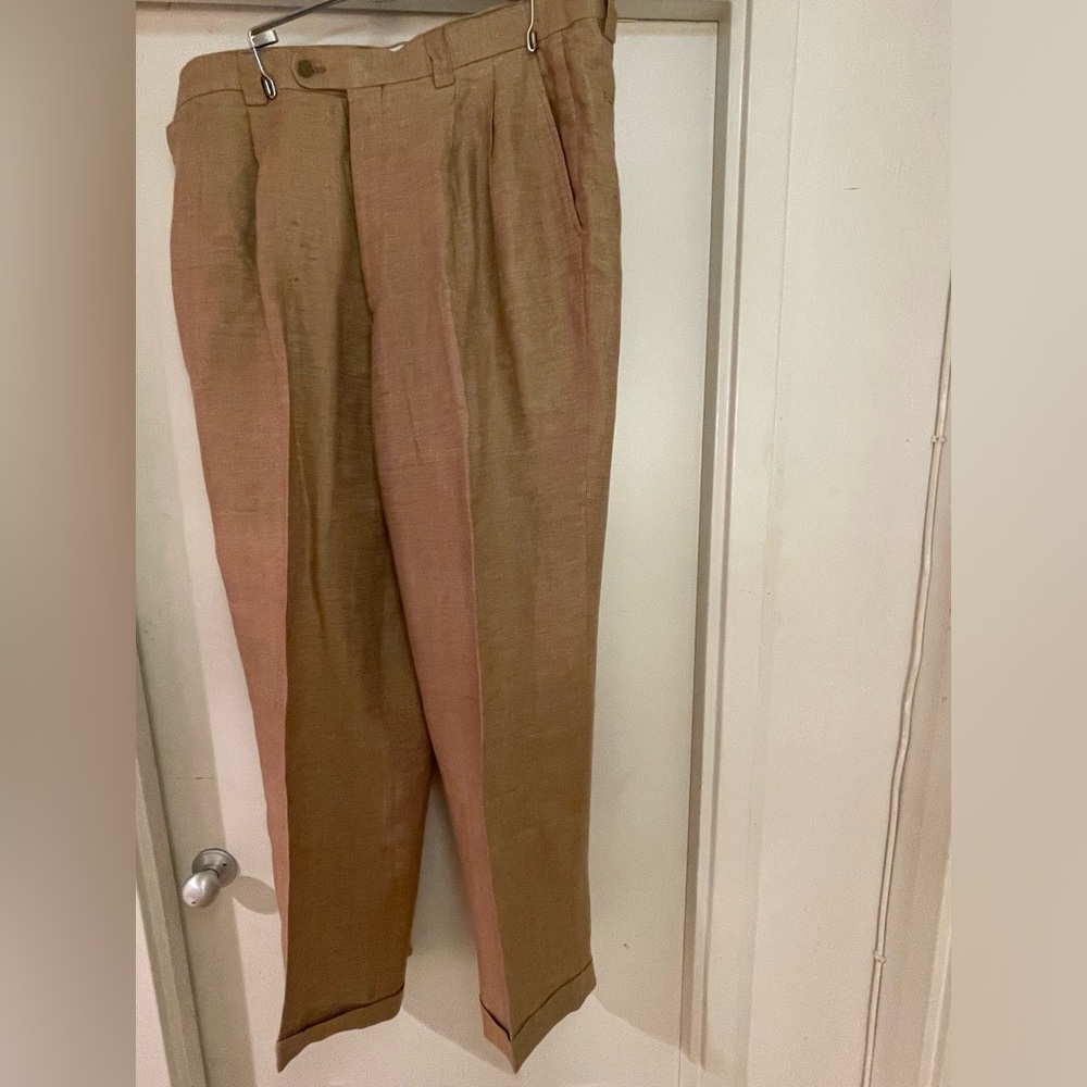 Brown Polyester And Cotton Pants - image 3